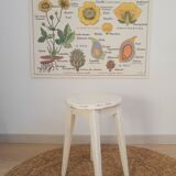 Vintage white farm stool
