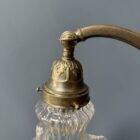 French art nouveau table lamp with transparent glass shade