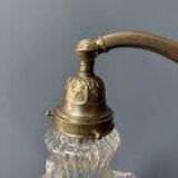 French art nouveau table lamp with transparent glass shade