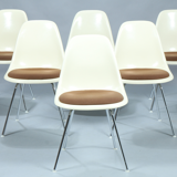 Series of 6 Eames chairs model DSX. Herman Miller edition