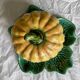 Antique majolica pumpkin jam jar
