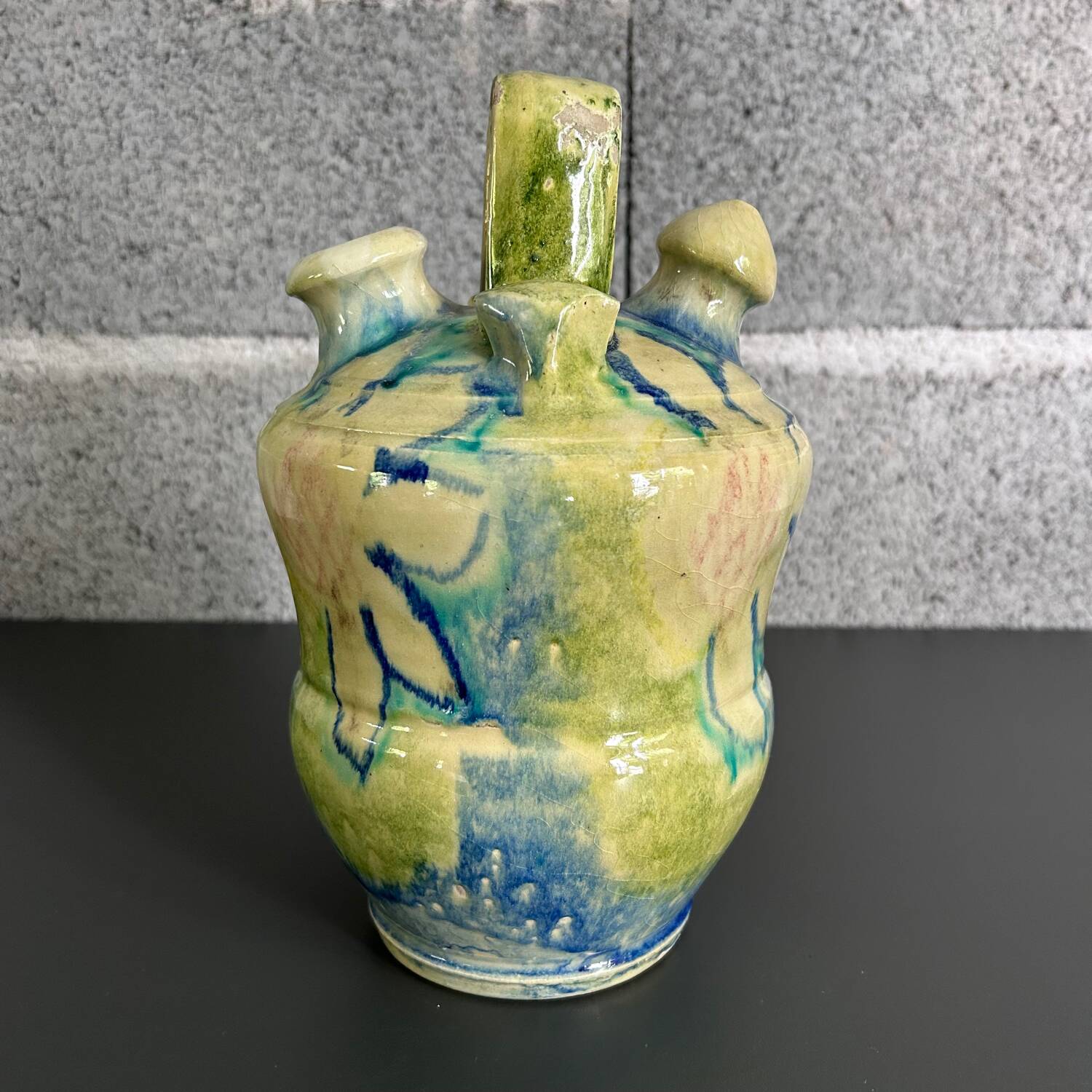 Gargoulette décor floral jaune