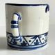 Blue ceramic hand candle holder vintage craft