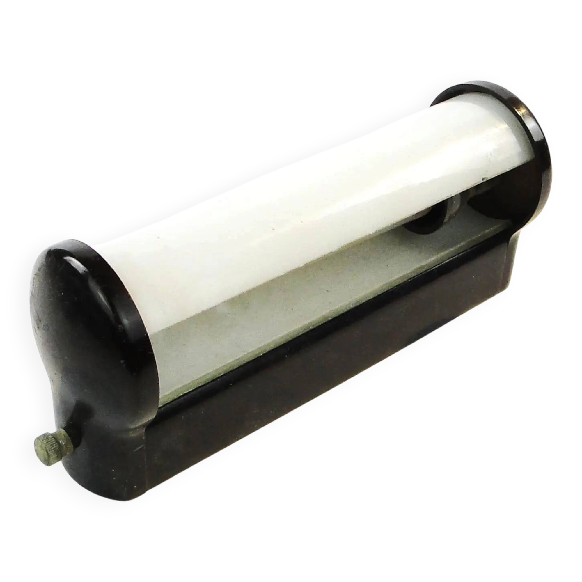 Art Deco wall lamp, ebonite, opal glass, Czechoslovakia, 1950s