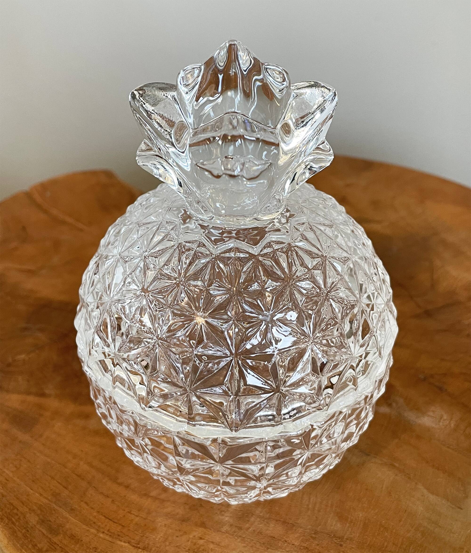Pressed Glass Pineapple Candy Bowl / Sugar Bowl / Bonbonnière