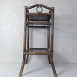 Vintage rattan saddle side table