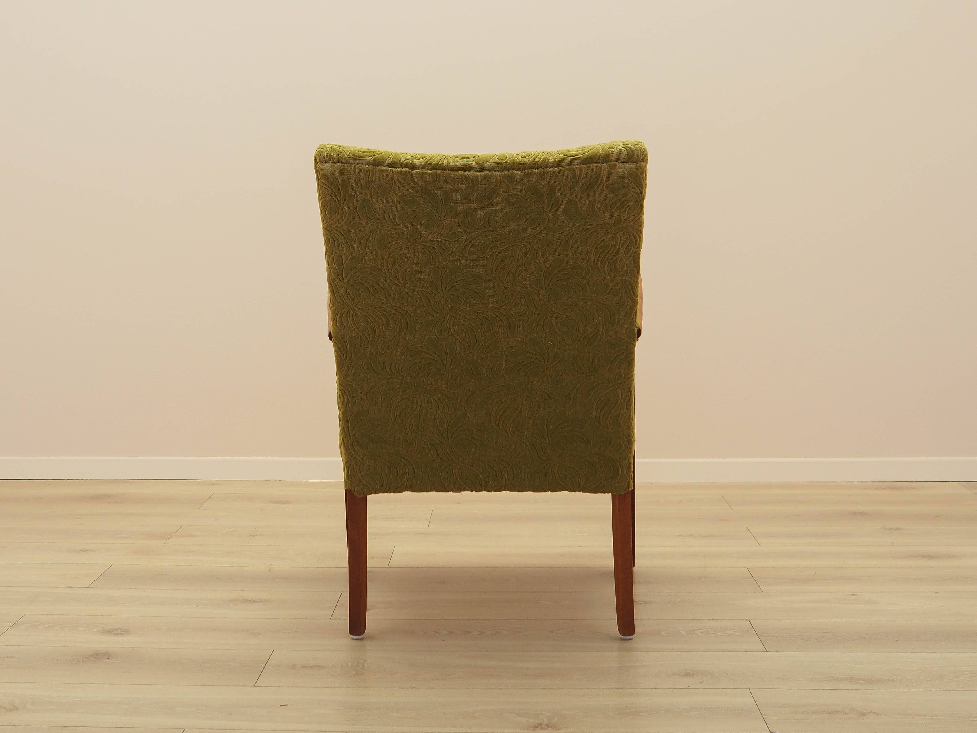 Green armchair, Danish design, 1960s, made in Denmark