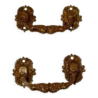 Pair of solid bronze handles