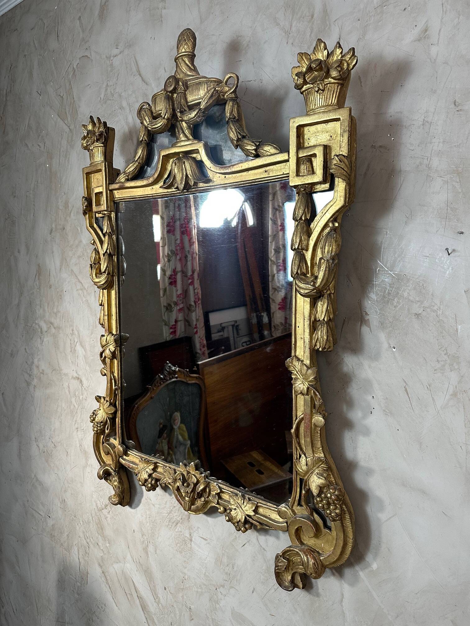 18th century giltwood mirror