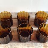 Series of 6 amber glasses