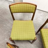 Lot of 6 teak and fabric chairs