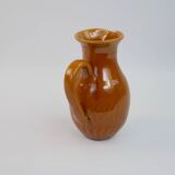 Pichet jaune ocre en céramique signé Félix Céram Vallauris circa 1960