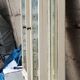 Pair of 2 old small solid wood display cabinets