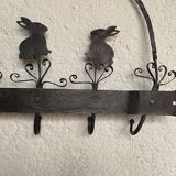 Hook "rabbits" 6 hooks in vintage wrought iron