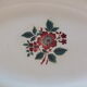 Vintage oval dish 50s - flowers tampon gao