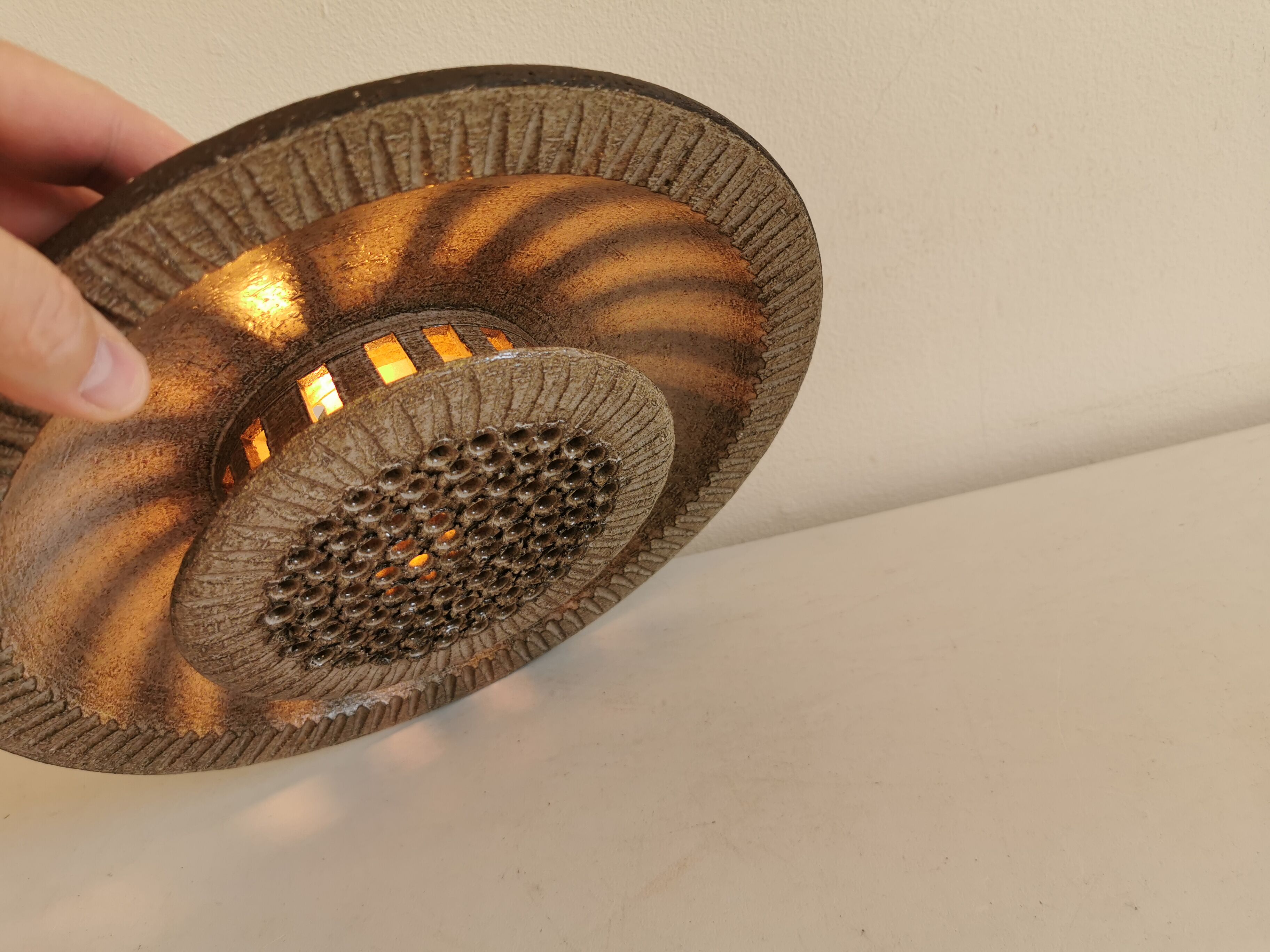 Ceramic wall lamp, from Løvemose Ceramics Denmark 1960s