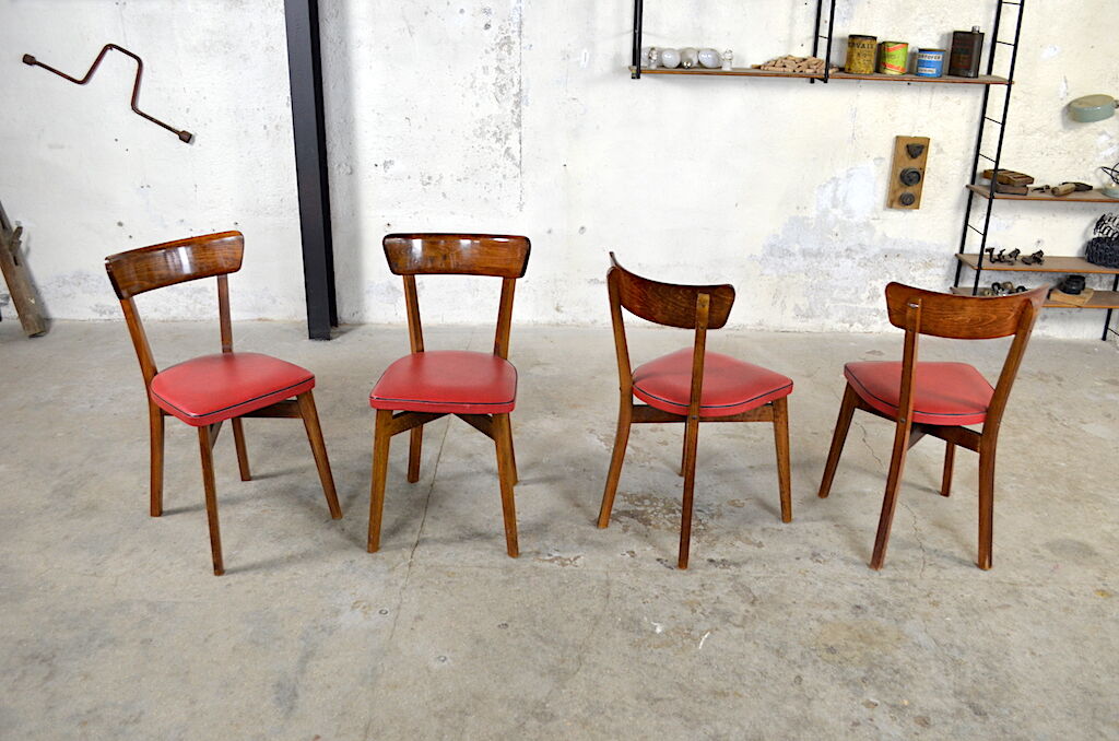 4 vintage romy bistro chairs 1950
