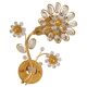 Sconce in gilded brass in the shape of a flower by Palwa, Germany, 1970s.