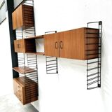 Vintage teak modular wall system by Tomado for Musterring, 1960s