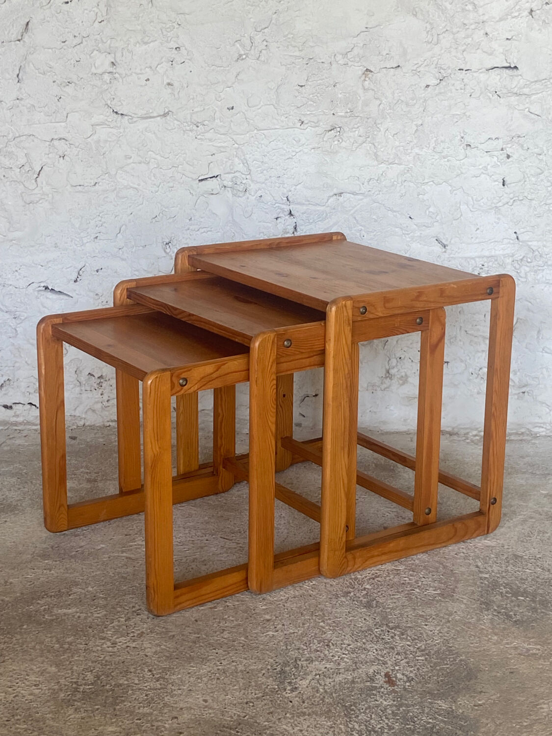 70s nesting tables in pine