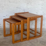 70s nesting tables in pine