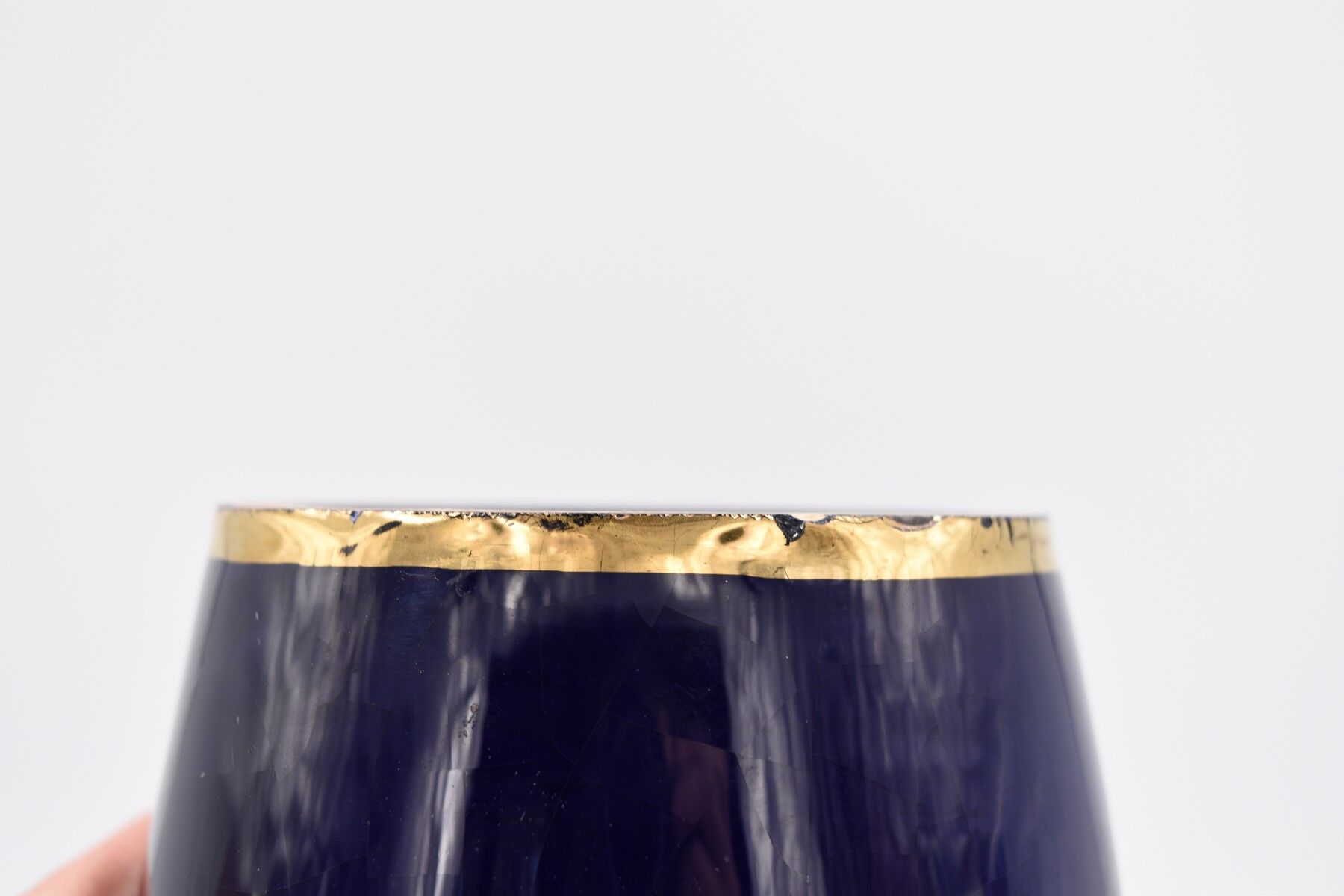 Large ceramic art deco vase by Odyv blue sèvres