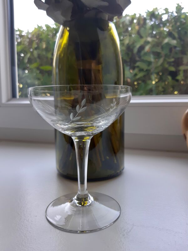 Lot de 6 coupes à champagne dépareillées en cristal années 30-40
