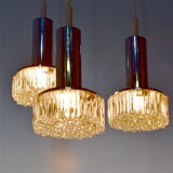 Lustre waterfall 3 glass and chrome suspensions
