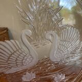 Plateau en verre décor cygnes