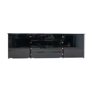 Enfilade en noir avec - cuir