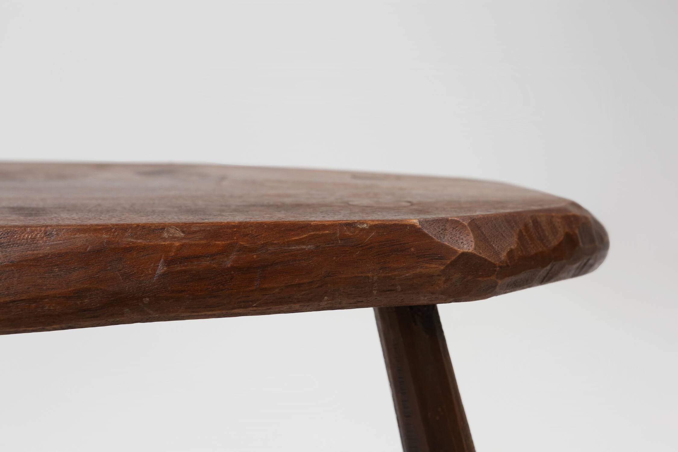 Mid-century Wabi Sabi stool or side table in oak, France ca. 1850