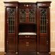 Large Empire-style display cabinet in mahogany from the late 19th century.