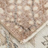 6x10 Cream & Brown Oriental Floral Pattern Vintage Rug, 193x298Cm