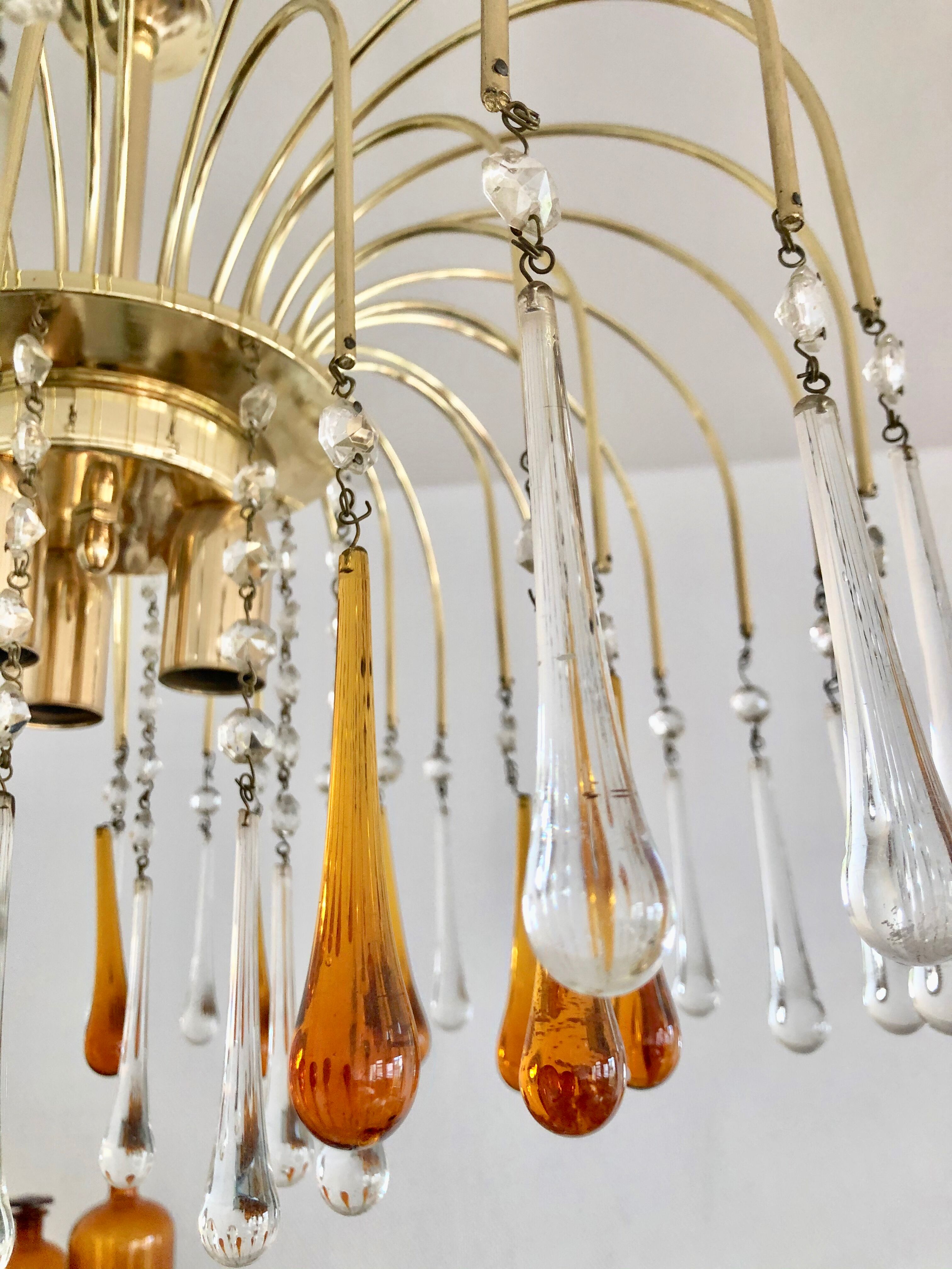 Murano glass drops hanging lamp