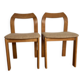 2 wooden chairs