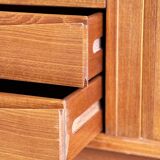 Large Danish Mid-Century Modern Teak Sideboard with Tambour Doors by Arne Vodder for Sibast