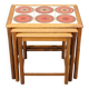 Mid-century Danish oak nesting tables with tile tops