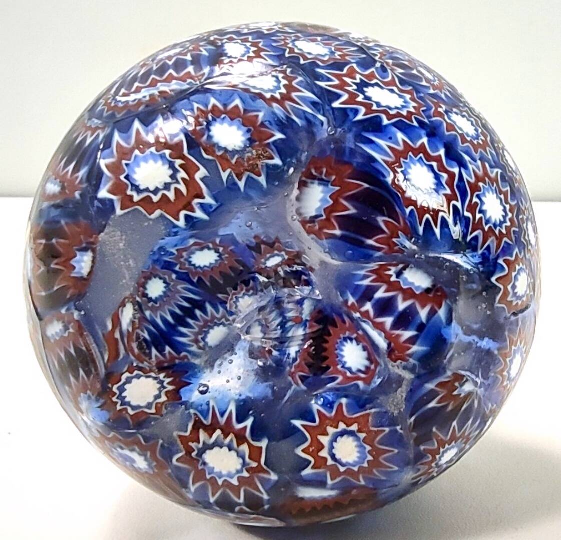 Blue Murano Glass Vase Ascribable to Fratelli Toso with Murrines, Italy