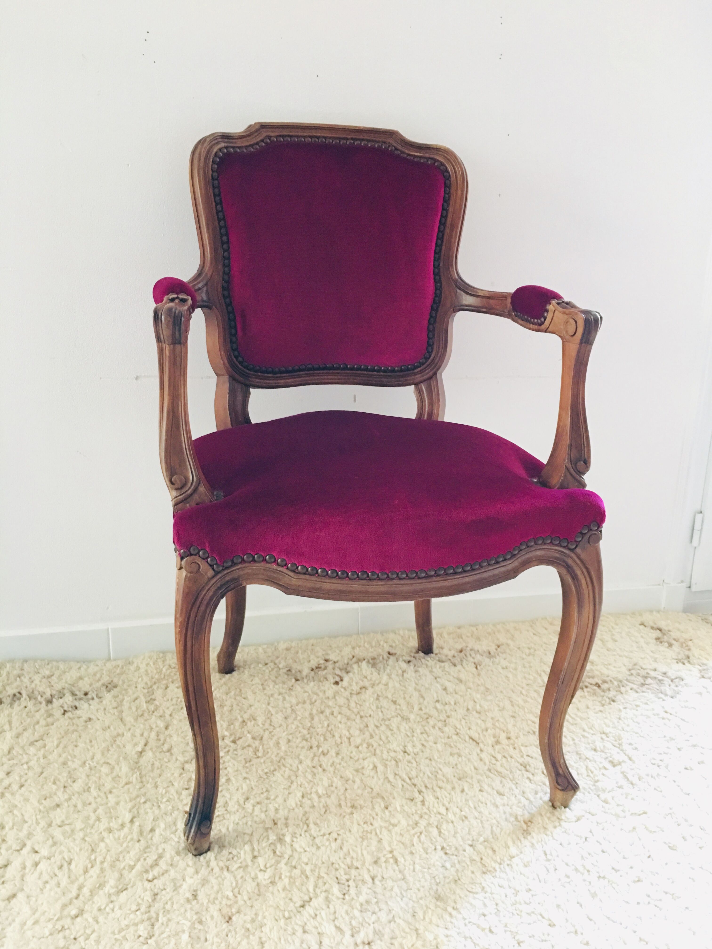 Burgundy pink velvet shepherdess