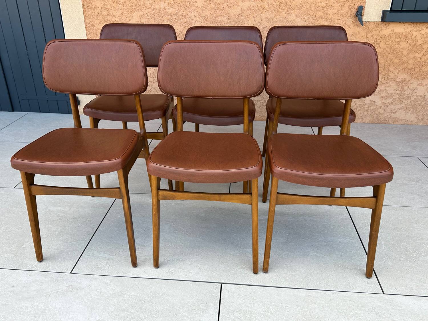 Set of 6 vintage Scandinavian dining chairs from the 1970s.