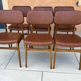 Set of 6 vintage Scandinavian dining chairs from the 1970s.