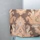 Bohemian chic velvet upholstery cushion with paisley pattern 60x40cm