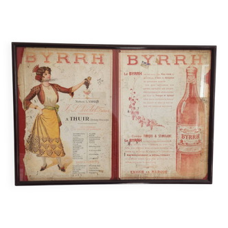 Old Byrrh framed cardboard menu holders