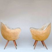 2 fauteuils œuf et canapé par Paged des années 50