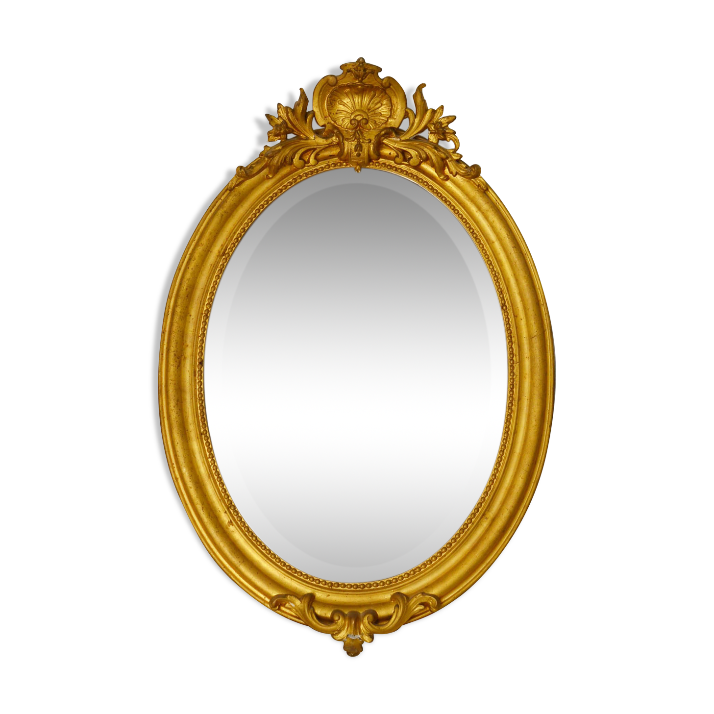 Miroir médaillon Napoléon III ovale XIXème 90x60cm style Louis XVI