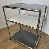 USM Haller Side Table in Pure White & Medium Grey