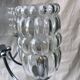 6-branched chrome chandelier & glass lampshades