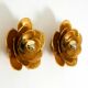 Two beautiful, large, gilt wall lamps, "Water Lily," Italy, 1960s