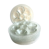 Set of 9 oyster plates in thick glass quite heavy, vintage or Art Deco