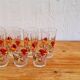 Set of 8 vintage bird pattern orangeade glasses